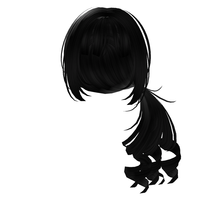 One Sided Curly Bangs Hair Black