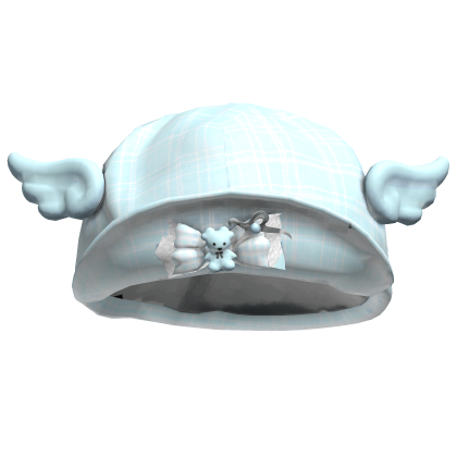Light Blue Kawaii Bow Realistic Beret