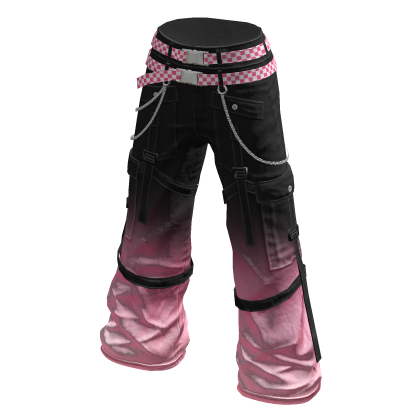 aprelle Y2k Warrior Cargo Pants Black Pink Ombre
