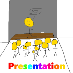 Go up on stage and talk.