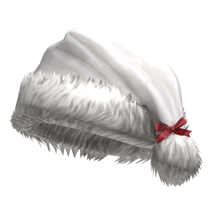 Christmas Santa Hat w/ Bow (White)