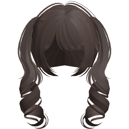 ♡ swirly cute anime moe pigtails (dark brown) Roblox item
