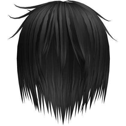 black ragged short emo hair Roblox item