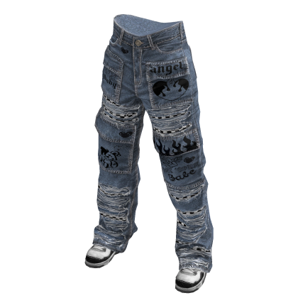 Urban Graphic ripped cargo jeans thumbnail