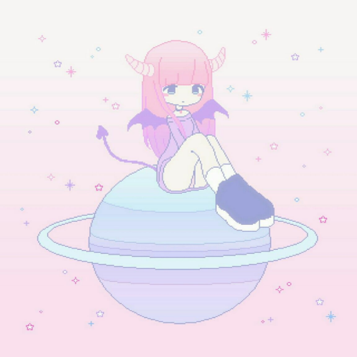 Pastel Devil Girl in Space Roblox decal
