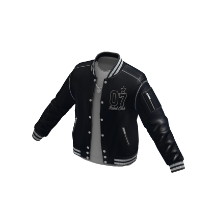 Varsity Letterman Jacket w/ Patch (Black)