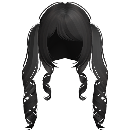 ♡ kawaii long curly pigtails in dark brown Roblox item