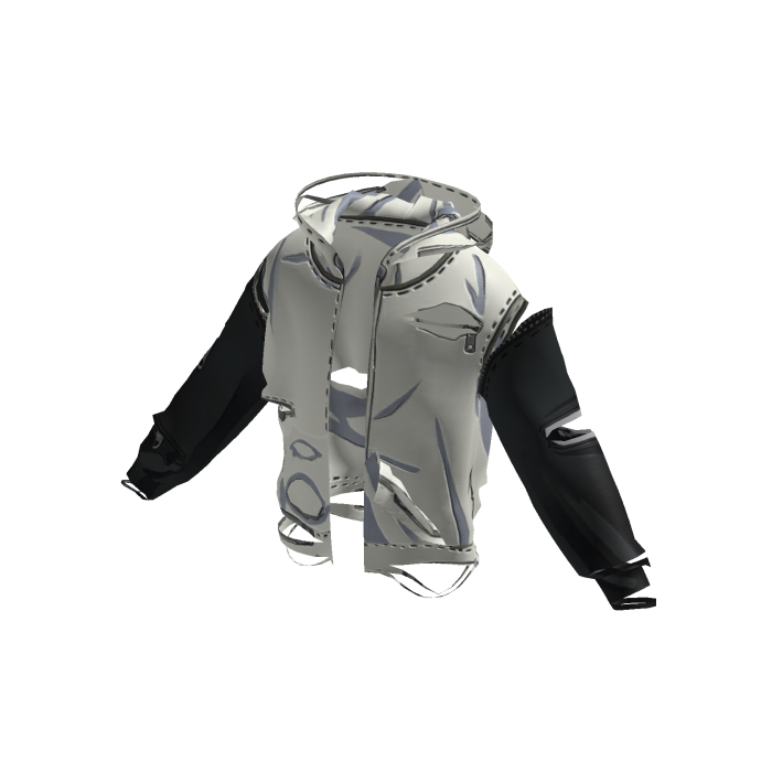 White Distressed Layered Jacket [PBR]