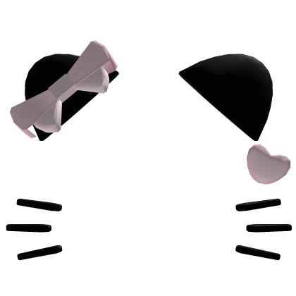 Black Cat Filter w Cute Pink Bow and Heart