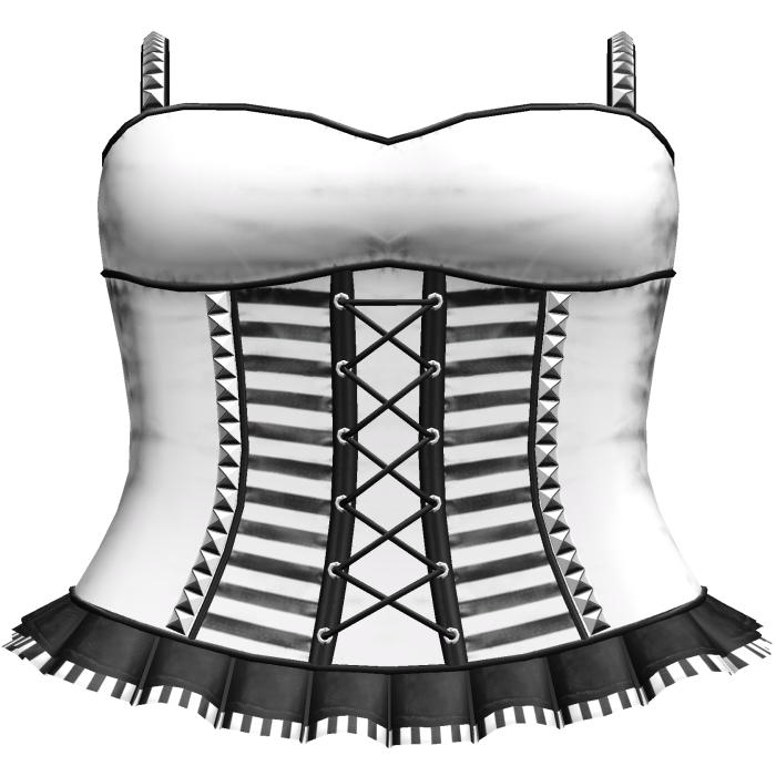 Gothic Laced Striped Dress in White & Black