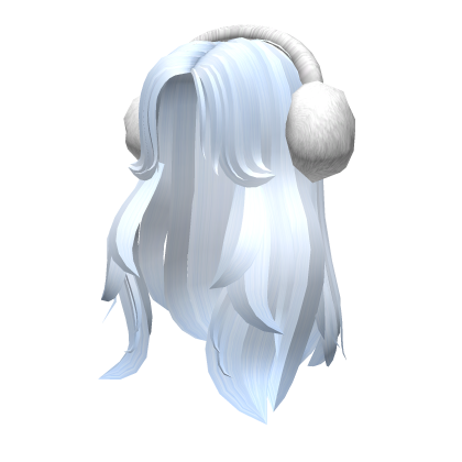 Blue Buttefly Earmuffs Girl Waves Hair Roblox item