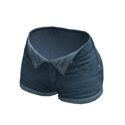Jean Shorts Unzipped Blue Denim Opened Ripped Y2K