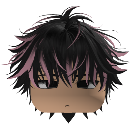 Cute Y2K emo black pink hair
