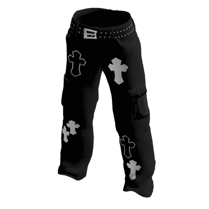 Black Y2k Crosses Jeans