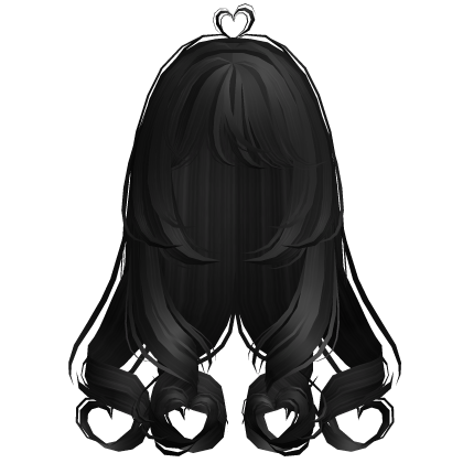 Cute Wispy Long Hearts Hair Black