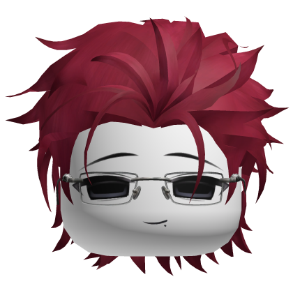 Elegant Mafia Red Slick Back Hair Boy w/ Glasses