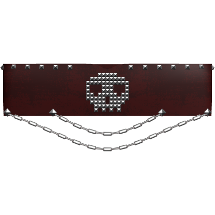 Red emo studded skull crop top w/ chains