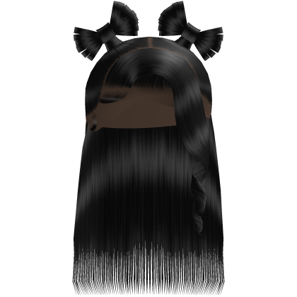 Black Half Up Twin Bow Sleek Bussdown