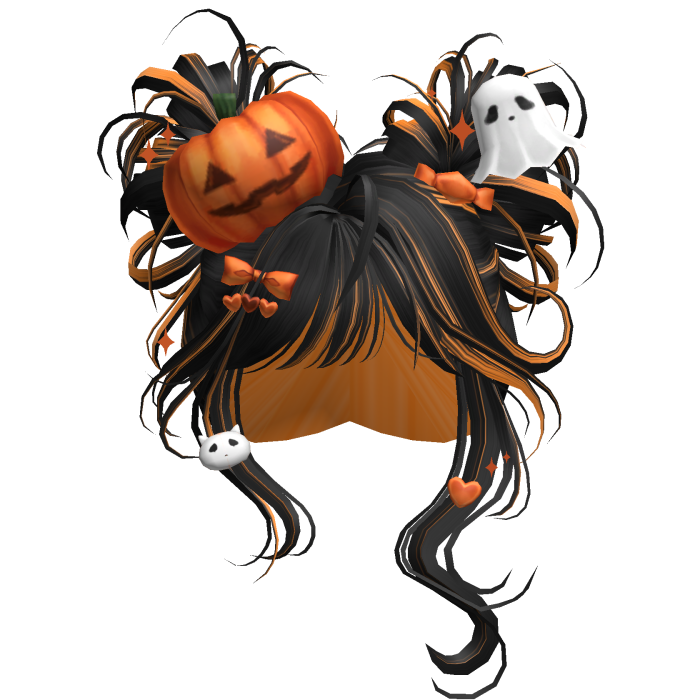 Spooky Halloween Pumpkin Buns  (Black&Orange)