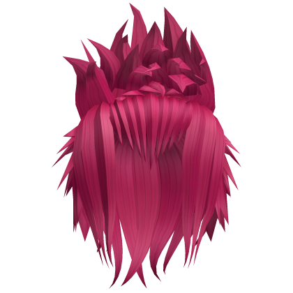 Messy Spiky Anime Updo Hair (Hot Pink)
