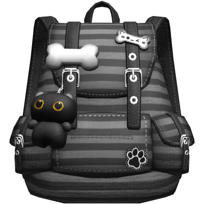 ♡ super cute black striped kitty backpack 