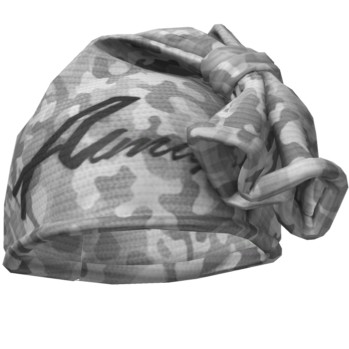 White Camouflage & Black Knotted Wrap Cap Beanie