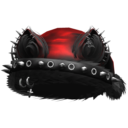 EMO Scene Cat Ear Studded Christmas Hat Red