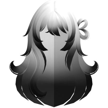 fluffy messy long heart side bun hair white black