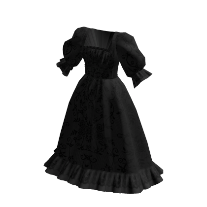 Dainty Cottage Lace Dress Black
