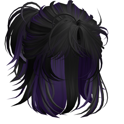 Anime Androg Wolfcut Ponytail Ash&Black