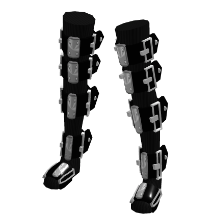 Cyber Goth Long Black Silver Leg Warmers