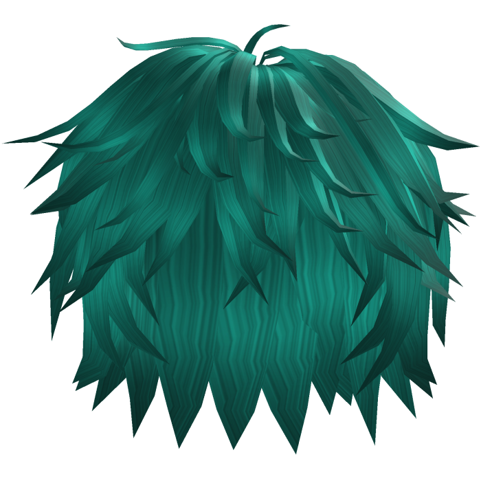 Teal Fluffy Messy Layered Anime Hair 