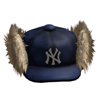 2000s Vintage Blue Trapper Cap w/ Fur