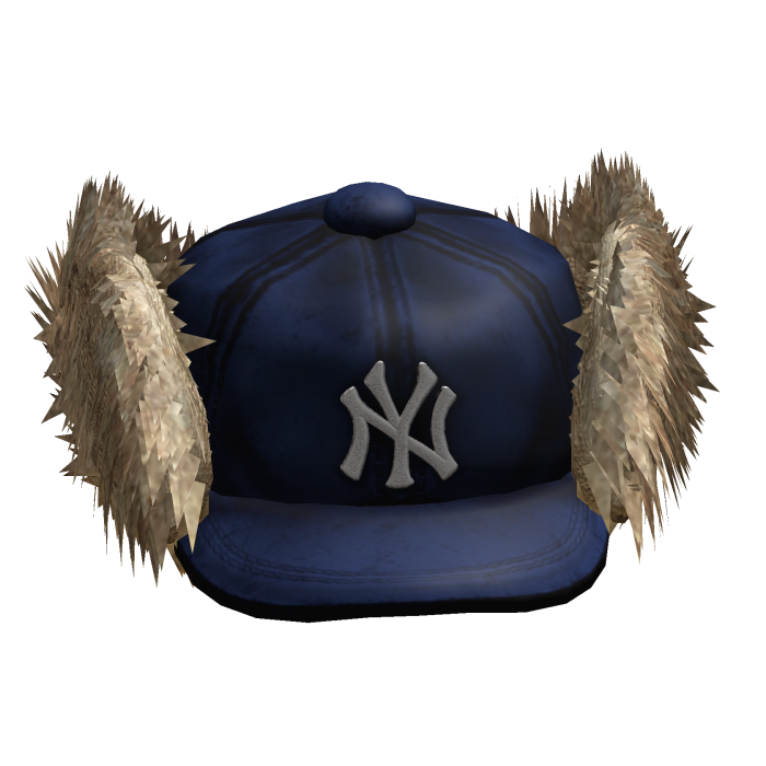 2000s Vintage Blue Trapper Cap w/ Fur