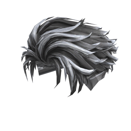 Fluffy messy gray anime hair