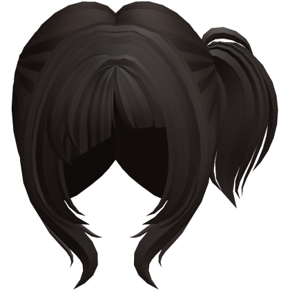 Swirly Side Ponytail Hair Dark Brown Roblox item