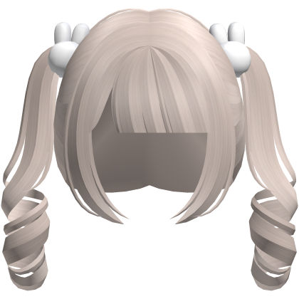 kawaii cutecore curly bunny milk tea pigtails