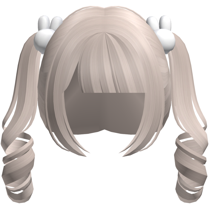 kawaii cutecore curly bunny milk tea pigtails