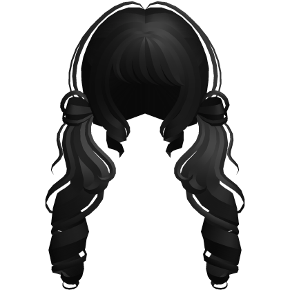╰♡ cutecore dolly moe low curly pigtails black Roblox item