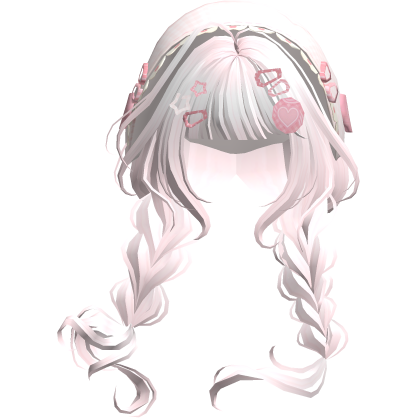 Pink Mori Kei Igari Braids w/ Pink Bonnet Roblox item