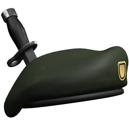Military Beret with Decorative Knife