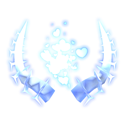 Glowing sky blue Animated Heart Horns (Emissive)