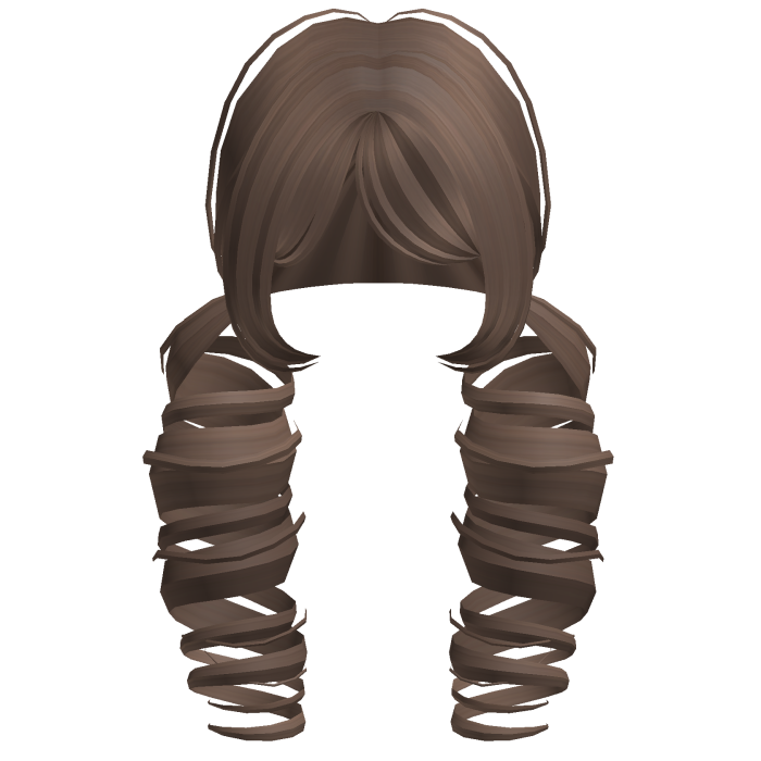 ꒰Cute Brown Curly Pigtails