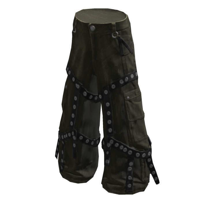 Dark Green Strapped Emo Pants