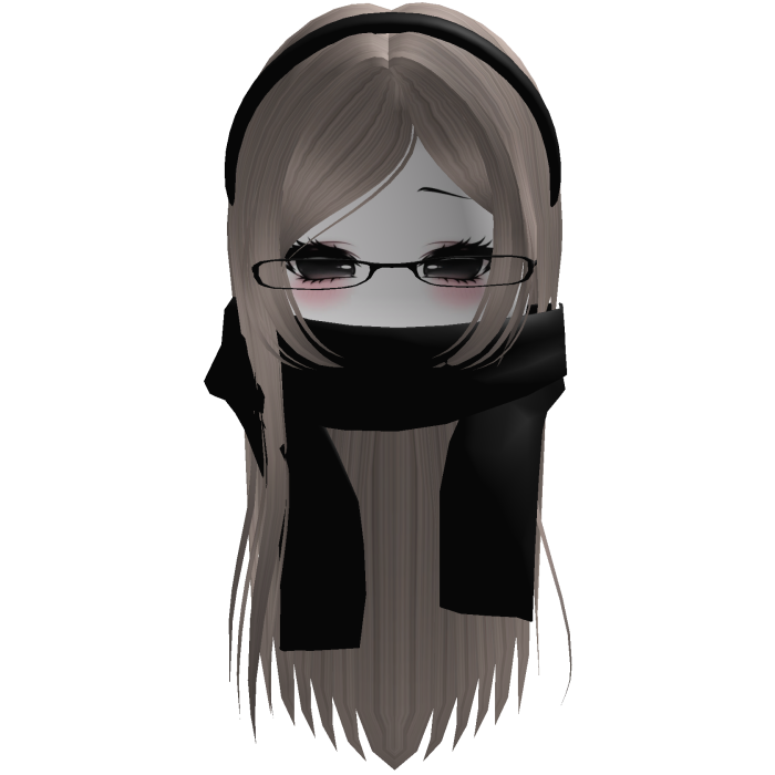 Warm Fall Ash Hair w/ Glasses Headband & Scarf