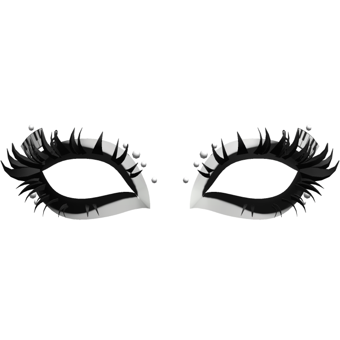 White Black Gyaru Scene Piano Glitter Lashes