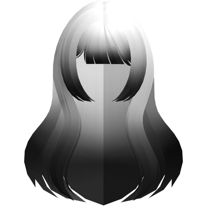 long straight hime anime hair white black
