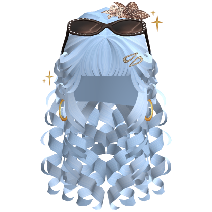 Light Blue Y2K Layered Curly Pigtails Hair