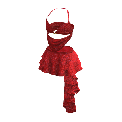 Cute Red Y2K Chic Ruffle Korean Dress • DD26