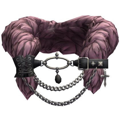 Pink Black Gothic Fur Collar